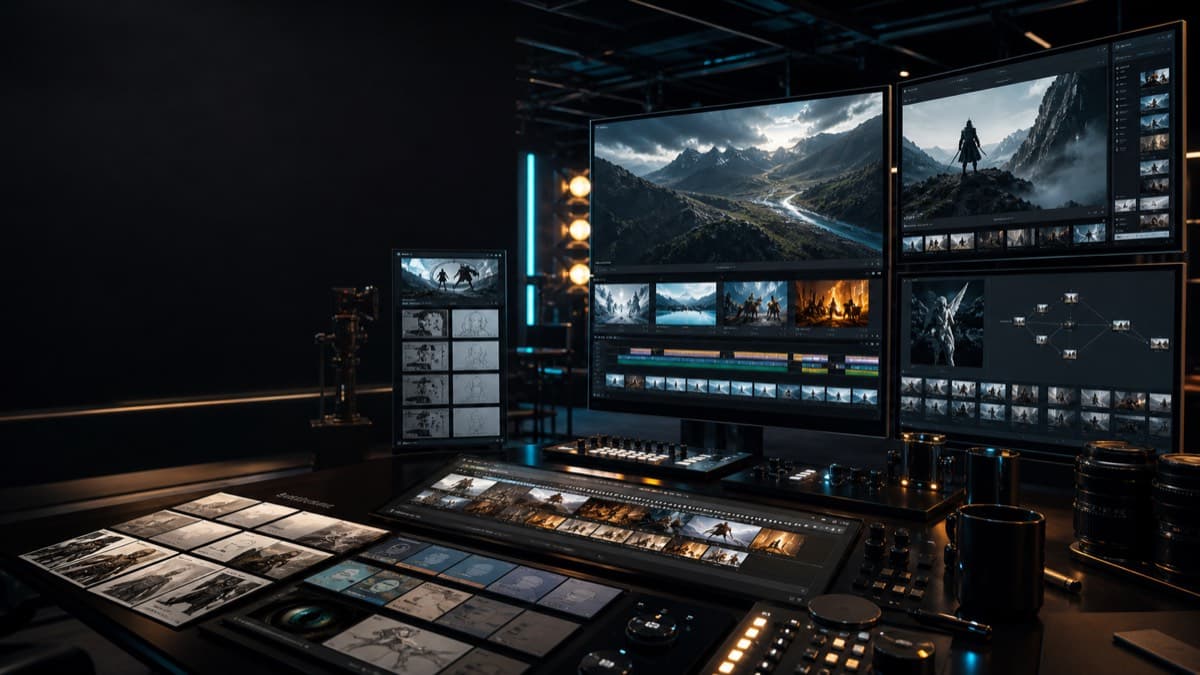 Cinematic creative studio prepared for the next production
